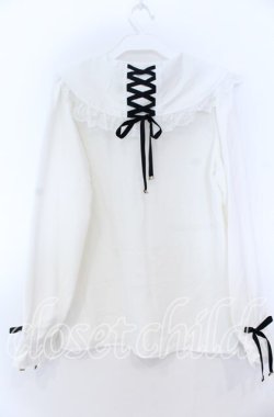 画像2: Rojita / リボンブローチバックレースアップブラウス  シロ O-25-12-05-1010-LO-BL-IG-OS