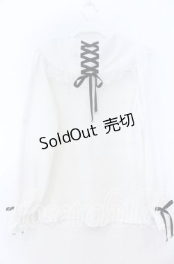 画像2: Rojita / リボンブローチバックレースアップブラウス  シロ O-25-12-05-1010-LO-BL-IG-OS