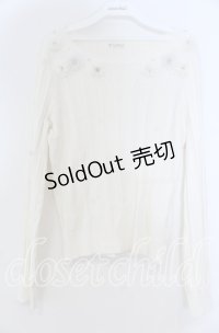axes femme / フラワーモチーフ使いニットプル M キナリ O-25-12-05-1015-AX-TO-OW-OS