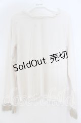 axes femme / 刺繍レース袖プチスタンドプルオーバー M キナリ O-25-12-05-1017-AX-TO-OW-OS