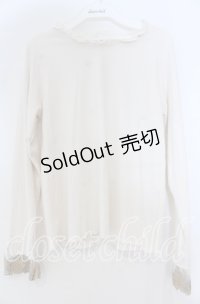 axes femme / 刺繍レース袖プチスタンドプルオーバー M キナリ O-25-12-05-1017-AX-TO-OW-OS