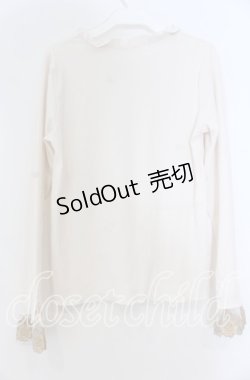 画像2: axes femme / 刺繍レース袖プチスタンドプルオーバー M キナリ O-25-12-05-1017-AX-TO-OW-OS