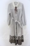 画像1: axes femme / 襟付バイカラーワンピース M グレージュ O-25-12-05-1019-AX-OP-OW-ZT013 (1)