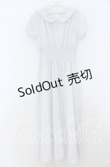 Ank Rouge / パフ袖丸襟ロングワンピース M サックス O-25-12-05-1022-CA-OP-OW-OS