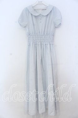 画像1: Ank Rouge / パフ袖丸襟ロングワンピース M サックス O-25-12-05-1022-CA-OP-OW-OS