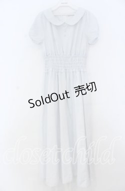 画像1: Ank Rouge / パフ袖丸襟ロングワンピース M サックス O-25-12-05-1022-CA-OP-OW-OS