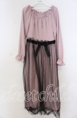 Ank Rouge / チュールドッキングワンピース M ピンク×クロ O-25-12-05-1023-CA-OP-OW-OS