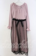 画像1: Ank Rouge / チュールドッキングワンピース M ピンク×クロ O-25-12-05-1023-CA-OP-OW-ZT524 (1)