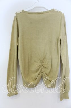 画像2: axes femme / サテンリボンニットカーデ M イエロー O-25-12-05-1024-AX-TO-OW-OS