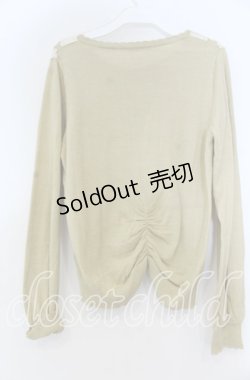 画像2: axes femme / サテンリボンニットカーデ M イエロー O-25-12-05-1024-AX-TO-OW-OS