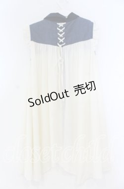 画像2: axes femme / ヨーク刺繍イレヘムチュニック M キナリ×ネイビー O-25-12-05-1026-AX-TO-OW-OS