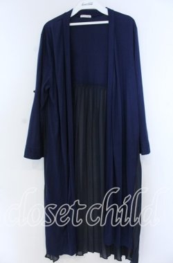 画像1: axes femme / ＵＶカットバックプリーツカーディガン M ネイビー O-25-12-05-1027-AX-TO-OW-OS