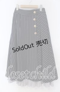 axes femme / ストライプ柄ミディスカート F ネイビー O-25-12-05-1029-AX-SK-OW-OS