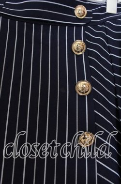 画像2: axes femme / ストライプ柄ミディスカート F ネイビー O-25-12-05-1029-AX-SK-OW-OS