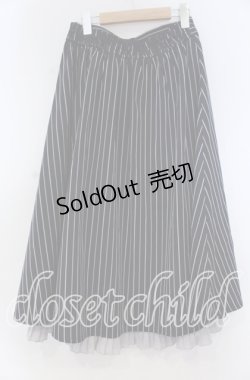 画像3: axes femme / ストライプ柄ミディスカート F ネイビー O-25-12-05-1029-AX-SK-OW-OS