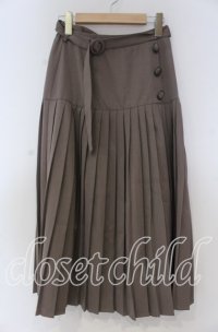 axes femme / 切替プリーツミディスカート F ブラウン O-25-12-05-1030-AX-SK-OW-OS