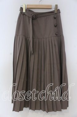 画像1: axes femme / 切替プリーツミディスカート F ブラウン O-25-12-05-1030-AX-SK-OW-OS