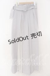 axes femme / サイドプリーツワイドパンツ M ブルー O-25-12-05-1031-AX-PA-OW-OS