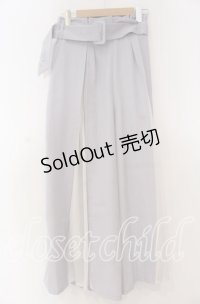 axes femme / サイドプリーツワイドパンツ M ブルー O-25-12-05-1031-AX-PA-OW-OS