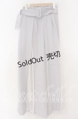 画像1: axes femme / サイドプリーツワイドパンツ M ブルー O-25-12-05-1031-AX-PA-OW-OS