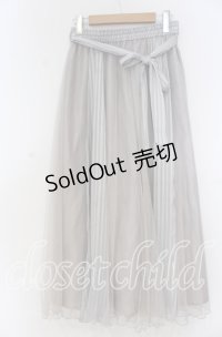axes femme / ストライプサテンチュールスカート M ブルーグレー O-25-12-05-1033-AX-SK-OW-OS