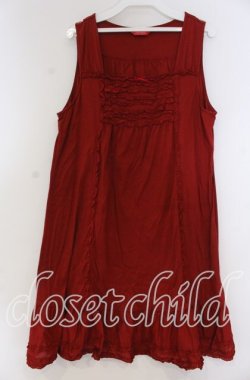 画像1: PINK HOUSE / ローンフリル使いキャミソールチュニック  アカ O-25-12-05-1037-LO-TO-IG-OS