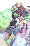 画像2: NieR CLOTHING / バイカラーモンスターBIG Tシャツ  マルチｘブラック O-25-12-05-057-PU-TS-YM-ZT102 (2)