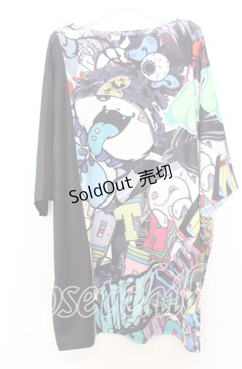 画像4: NieR CLOTHING / バイカラーモンスターBIG Tシャツ  マルチｘブラック O-25-12-05-057-PU-TS-YM-ZT102 (4)