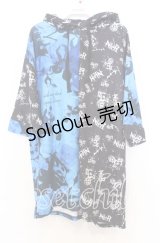 NieR Clothing / ROSEバイカラー半袖パーカー F ブラックｘブルー O-25-12-05-060-PU-TO-YM-OS