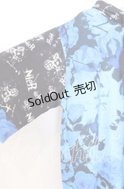 画像2: NieR CLOTHING / ROSEバイカラー半袖パーカー F ブラックｘブルー O-25-12-05-060-PU-TO-YM-OS