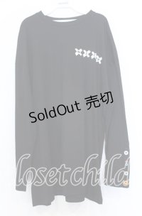 NieR Clothing / XXXプリントBIGカットソー F ブラック O-25-12-05-061-PU-TS-YM-ZT1211F