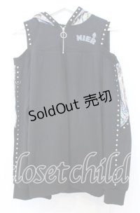 NieR Clothing / グリッター切り替えパーカー  ブラックｘシルバー O-25-12-05-062-PU-TO-YM-OS