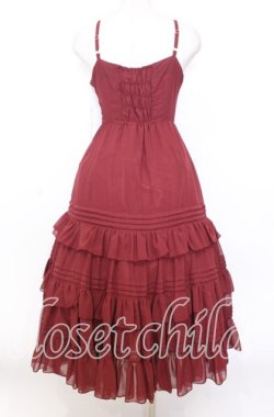 画像4: Victorian maiden / シャーリングシフォンロングアンダードレス  ワイン O-25-12-05-005-CL-OP-OW-OS