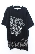 NieR Clothing / 擬人化プリントBIG Tシャツ XL ブラック O-25-12-05-064-PU-TS-YM-OS