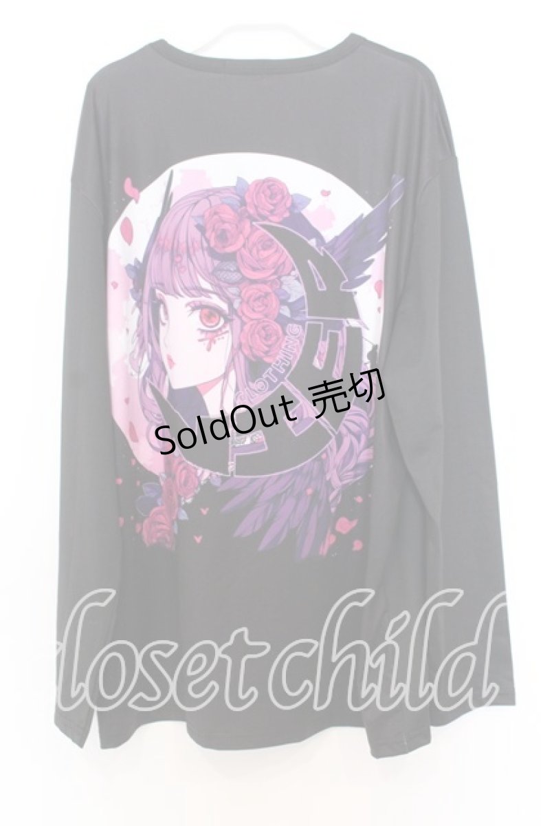 画像2: NieR CLOTHING / 擬人化ビッグカットソー F ブラック O-25-12-05-065-PU-TO-YM-ZT080 (2)