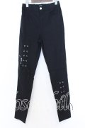 NieR Clothing / レースアップストレッチパンツ F ブラック O-25-12-05-067-PU-PA-YM-OS