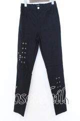 NieR Clothing / レースアップストレッチパンツ F ブラック O-25-12-05-067-PU-PA-YM-ZT1211F