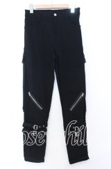 NieR Clothing / BELT×ZIPPER Visual STYLISHパンツ F ブラック O-25-12-05-068-PU-PA-YM-ZT1211F