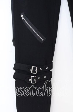 画像2: NieR Clothing / BELT×ZIPPER Visual STYLISHパンツ F ブラック O-25-12-05-068-PU-PA-YM-OS