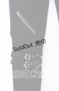 画像2: NieR CLOTHING / BELT×ZIPPER Visual STYLISHパンツ F ブラック O-25-12-05-068-PU-PA-YM-ZT041