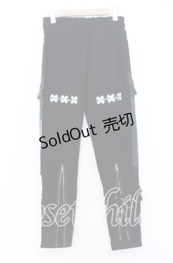 画像3: NieR CLOTHING / BELT×ZIPPER Visual STYLISHパンツ F ブラック O-25-12-05-068-PU-PA-YM-ZT041