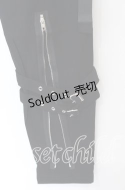 画像5: NieR CLOTHING / BELT×ZIPPER Visual STYLISHパンツ F ブラック O-25-12-05-068-PU-PA-YM-ZT041