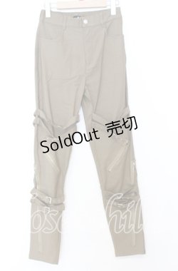 画像1: NieR CLOTHING / ベルトジップパンツ F カーキ O-25-12-05-069-PU-PA-YM-ZT040