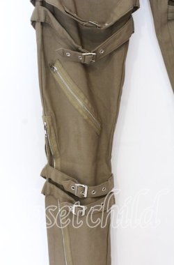 画像2: NieR Clothing / ベルトジップパンツ F カーキ O-25-12-05-069-PU-PA-YM-OS