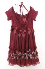 AND ROMEO / シフォンフリルワンピース  ワイン O-25-12-05-070-LO-OP-IG-OS