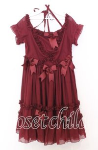 AND ROMEO / シフォンフリルワンピース  ワイン O-25-12-05-070-LO-OP-IG-OS