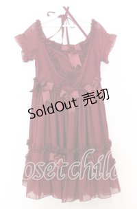 AND ROMEO / シフォンフリルワンピース  ワイン O-25-12-05-070-LO-OP-IG-OS