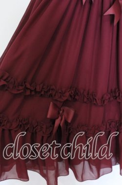 画像2: AND ROMEO / シフォンフリルワンピース  ワイン O-25-12-05-070-LO-OP-IG-OS