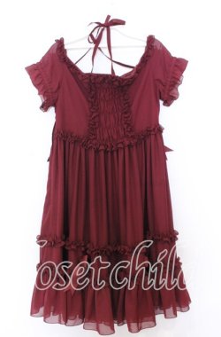 画像4: AND ROMEO / シフォンフリルワンピース  ワイン O-25-12-05-070-LO-OP-IG-OS