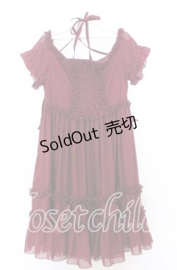 画像4: AND ROMEO / シフォンフリルワンピース  ワイン O-25-12-05-070-LO-OP-IG-OS